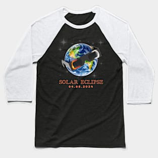 Total Solar Eclipse 4 8 2024 - Earth Globe Wearing Eclipse Solar Glasses Baseball T-Shirt